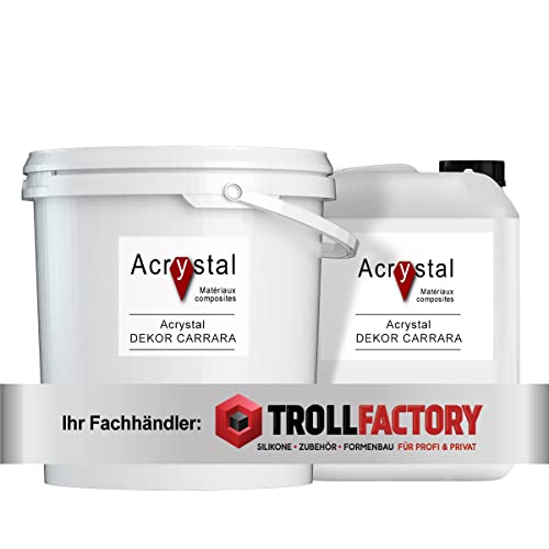 TFC Troll Factory ACRYSTAL Dekor Carrara Acrylharz auf Wasserbasis Set PRIMA + Carrara 1,2 kg (1 kg + 0,2 kg) von TFC Troll Factory