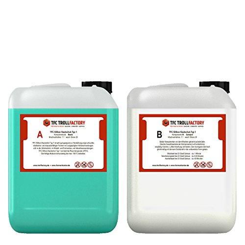 TFC Silikon Kautschuk Typ 1 - Hochdetailliertes Abformsilikon 10 KG - 2 Komponenten Silikon zur Herstellung von Silikonformen oder zum Gießen - Optimal für Objekte bis zu 30 cm von TFC Troll Factory