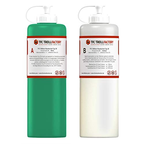 TFC Troll Factory Silikon Kautschuk Typ 28 Abformsilikon mittelhart 1:1 RTV NV Dubliersilikon 2kg von TFC Troll Factory