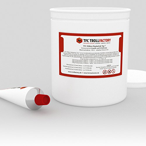 TFC Troll Factory Silikon Kautschuk Typ 7 I Knetsilikon, weich I 1 kg inkl. Tube von TFC Troll Factory