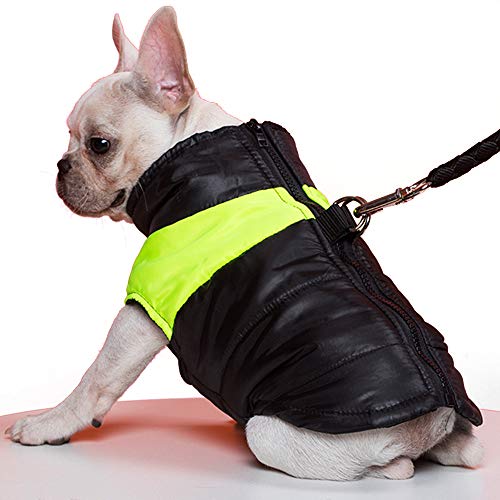 TFENG Hundemantel Hundejacke für Hunde, Warm gepolstert Puffer Weste Welpen Regenmantel mit Fleece (Grün, 2XL) von TFENG