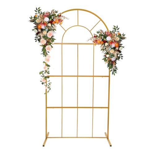 TFIANYNI 2x1M Gold Hochzeitsbogen Hintergrund Ständer, Metall Ballonbogen Füße Stand Länge 50cm, Einfach Zu Montieren/Demontieren, Hochzeit Dekoration/Party Dekoration von TFIANYNI