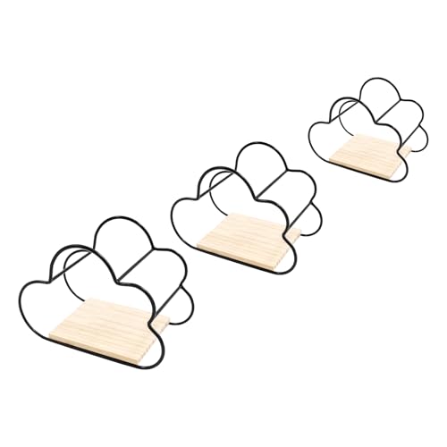 TFIANYNI 3er-Set Wandregal Wolkenform, aus Eisen und Holz, Hängeregal mit 3 Größen, Wandregal Dekorativ, bis 5kg Belastbarkeit, für Küche Bad Wohnzimmer Schlafzimmer, Regalbrett Cloud Shelf (Schwarz) TFIANYNI 3er-Set Wandregal Wolkenform, aus Eisen und Holz, Hängeregal mit 3 Größen, Wandregal Dekorativ, bis 5kg Belastbarkeit, für Küche Bad Wohnzimmer Schlafzimmer, Regalbrett Cloud Shelf (Schwarz) von TFIANYNI