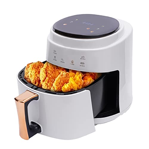 TFIANYNI 8L Fritteuse Heißluftfritteuse Mit LED, 1400W, Einstellbare, Mehrere Funktionen, Brushless Silent Motor, 26x25x30cm, Heissluftfritteuse Für Personen 1-4, Geschenk (Weiß) von TFIANYNI