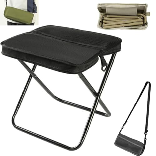 Ultraleichter Klapphocker – unterstützt bis zu 120 kg, faltbarer Rucksackhocker, kleiner, tragbarer Outdoor-Campingstuhl, leichter Teleskop-Gartensitz zum Angeln, Reisen, Picknick, Jagd (grün, groß) von TFITBPYT