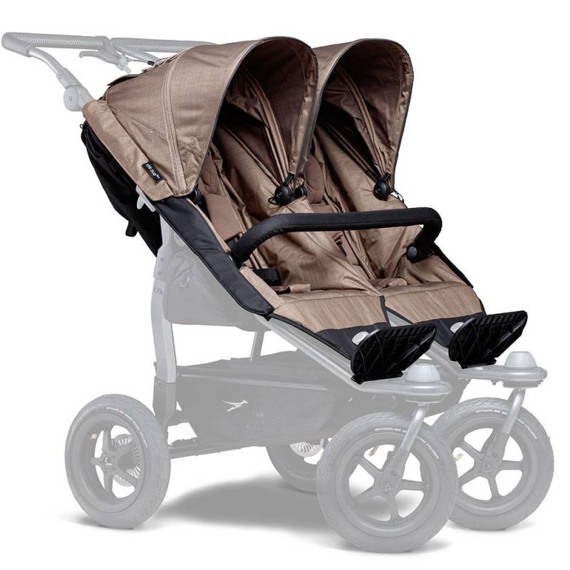 Tfk 2 Sportsitze Für Duo Kinderwagen   Xxl Komfort Sitz Inkl. Wetterschutz Braun B-Ware von TFK