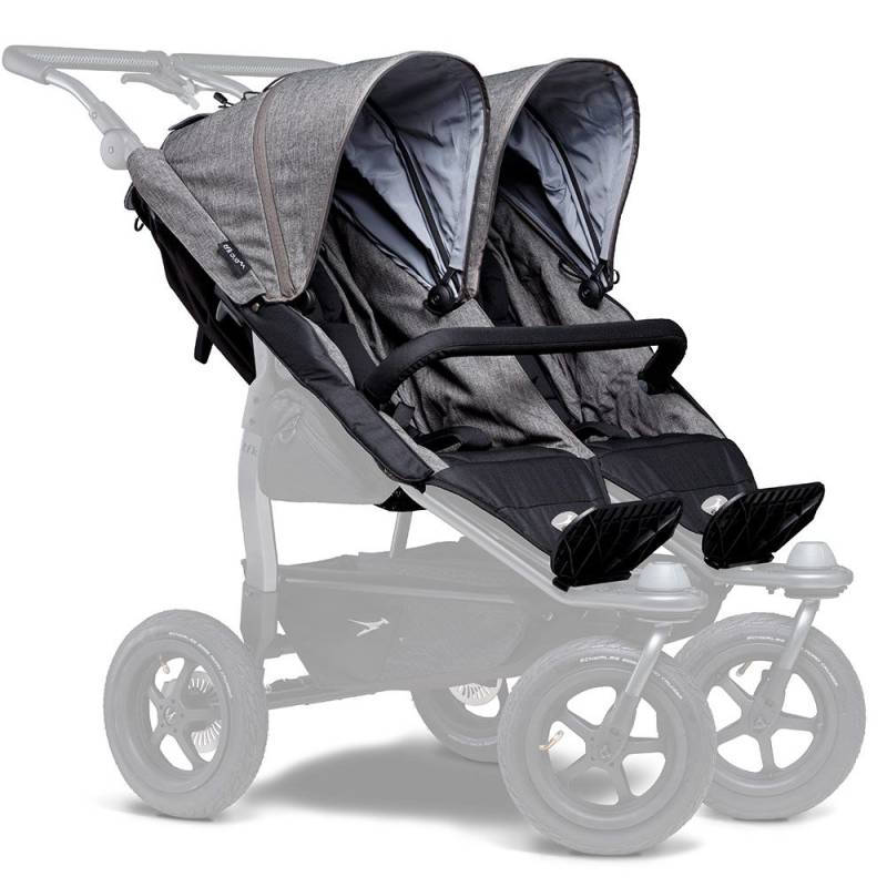 Tfk 2 Sportsitze Für Duo Kinderwagen   Xxl Komfort Sitz Inkl. Wetterschutz Grau B-Ware von TFK
