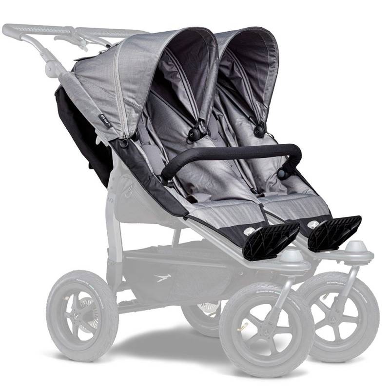 Tfk 2 Sportsitze Für Duo Kinderwagen   Xxl Komfort Sitz Inkl. Wetterschutz Grau B-Ware von TFK