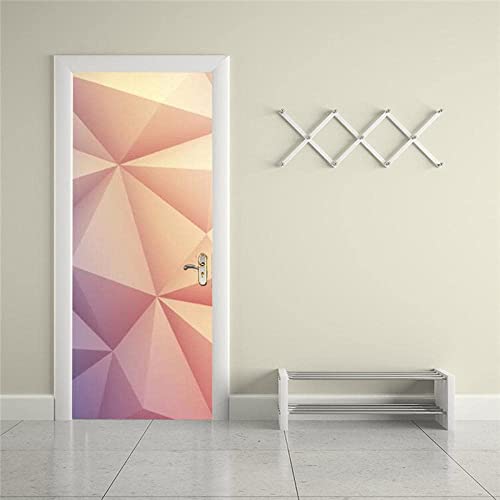 3D Türaufkleber Geometrisches Gitter Mit Rosa Verlauf 90 X 200 Cm Türtapete Pvc Selbstklebende Wasserdichte Abnehmbare Art Decals Für Dekoration Wandbild - Kinderzimmer Wohnzimmer Küche Schlafzimmer von TFLABS