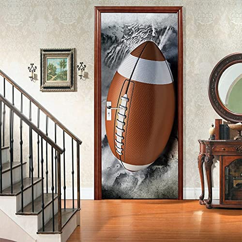 3D-Türtapete American-Football-Rugby Selbstklebender Türaufkleber, Poster, Kunst, Wandaufkleber, Foto 80 X 200 Cm Für Wohnzimmer Schlafzimmer Badezimmer Küche Büro Pvc Abnehmbare Türdekoration von TFLABS