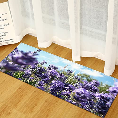 TFLABS Teppich Läufer Lila & Lavendel KüChenteppich Waschbar rutschfest Teppich Küche, Teppichläufer Küchenläufer für Flur, Küche, Schlafzimmer 60 x 180cm von TFLABS