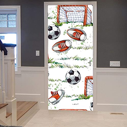 Türtapete Selbstklebend Fußball Basketball Rugby 80 X 200 Cm Türtapete Selbstklebend Türposter,Fototapete Selbstklebend 3D Pvc Türaufkleber Diy Türbild,Türfolie Poster Tapete - Türwandaufkleber von TFLABS