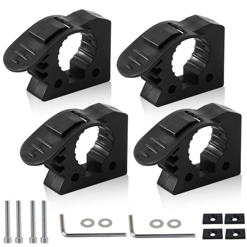 4 Stk Schaufelhalter, 30-40 mm Gummiklemme Klemmmontagesatz Standard Gummirohrschelle Rohrschellenset für Offroad Industrie Dachträger Werkzeug (Schwarz) von TFLPUO