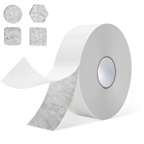 Filzband Selbstklebend, Grau Filzstreifen Filz Filzklebeband 1mm Leicht Zuschneidbar Selbstklebend Filzgleiter Rolle für Stühle Möbel Boden (10m x 5cm) von TFLPUO