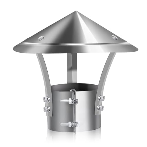 Kaminabdeckung, Edelstahl Schornsteinabdeckung Kaminhaube Regenhaube Schornsteinhaube Kaminaufsatz Metall Runder 80 mm für Ofenrohre Kamin Rauchfang Kaminabdeckung, Edelstahl Schornsteinabdeckung Kaminhaube Regenhaube Schornsteinhaube Kaminaufsatz Metall Runder 80 mm für Ofenrohre Kamin Rauchfang von TFLPUO