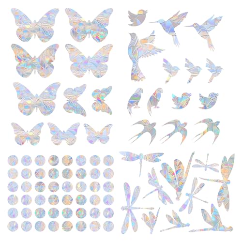 Suncatcher Sticker, 82 Stück Prisma Fensteraufkleber Fensterfolie Regenbogeneffekt Sonnenfänger Sticker Fenstersticker Vogelschutz Aufkleber für Fenster Türfenster Schlafzimmer Suncatcher Sticker, 82 Stück Prisma Fensteraufkleber Fensterfolie Regenbogeneffekt Sonnenfänger Sticker Fenstersticker Vogelschutz Aufkleber für Fenster Türfenster Schlafzimmer von TFLPUO