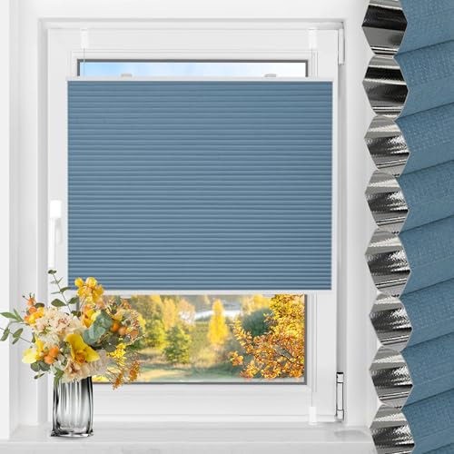 TFSKY Wabenplissee Plissee ohne Bohren Verdunkelung Klemmfix Zweifarbigz Weiß-Hellblau B65 x H130 cm Plissees Thermo Doppelplissee Verdunkelnd Verdunklungsplissee Sonnen- & Schallschutz für Fenster TFSKY Wabenplissee Plissee ohne Bohren Verdunkelung Klemmfix Zweifarbigz Weiß-Hellblau B65 x H130 cm Plissees Thermo Doppelplissee Verdunkelnd Verdunklungsplissee Sonnen- & Schallschutz für Fenster von TFSKY
