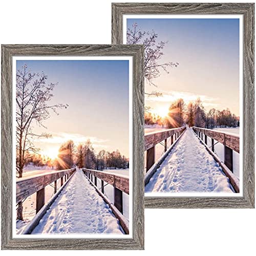 TFlower 2er Set Bilderrahmen Fotorahmen 20.5 x 25.5 cm Holz-Rahmen mit bruchsicherem Acrylglas, ideal für Tabelle und Wand Dekoration in Rustikales Grau TFlower 2er Set Bilderrahmen Fotorahmen 20.5 x 25.5 cm Holz-Rahmen mit bruchsicherem Acrylglas, ideal für Tabelle und Wand Dekoration in Rustikales Grau von TFlower