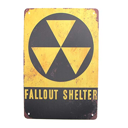 TG,LLC Treasure Gurus Vintage-Schild Fallout Shelter Metallschild Retro Wandkunst Blechschild Garage Mann Höhle Schild Bar Pub Dekoration von TG,LLC