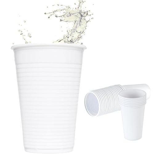 TG-GENT 3000x Plastikbecher 0,2L | Trinkbecher weiß | Plastikbecher Wasserbecher Ausschankbecher Colabecher Zahnarztbecher | Recycelbare Einweg Trinkbecher | Partybecher 200ml von TG-GENT