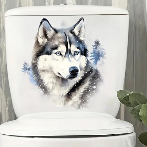 TGBYHU 29,5 x 29,5 cm, 2–4 Stück, Wolf-Toilettenaufkleber, Toilettendeckel-Abziehbilder für Badezimmer, wasserdichte PVC-lustige Toilettensitz-Aufkleber für Toilettendekorationen TGBYHU 29,5 x 29,5 cm, 2–4 Stück, Wolf-Toilettenaufkleber, Toilettendeckel-Abziehbilder für Badezimmer, wasserdichte PVC-lustige Toilettensitz-Aufkleber für Toilettendekorationen von TGBYHU