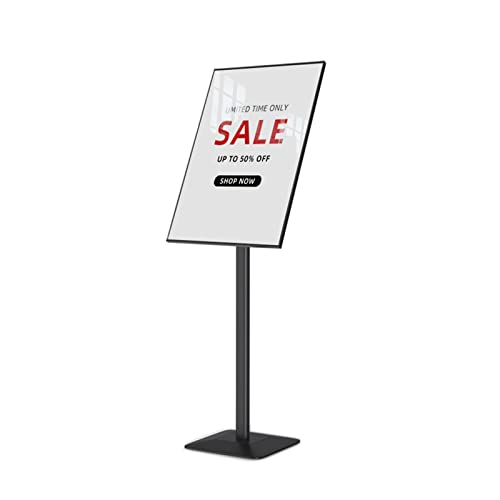 Acryl-Zeichen, A2 Menü Poster Stand Boden Stehen Zeichen Halter Aluminium Acryl Panel Multicolor(Black) von TGDGFKIAS