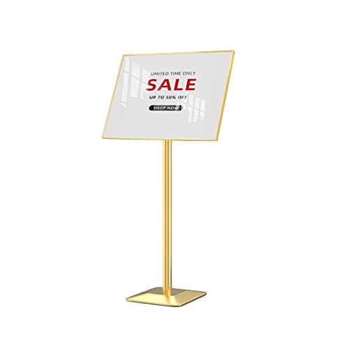 Acryl-Zeichen, A2 Menü Poster Stand Boden Stehen Zeichen Halter Aluminium Acryl Panel Multicolor(Gold) von TGDGFKIAS