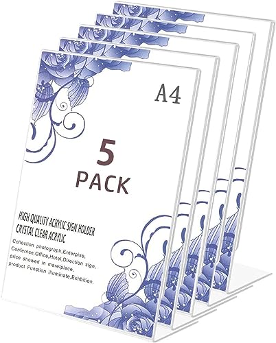 Acryl-Zeichen, A4/A5 Acryl-Schilderhalter-Displayständer, mehrere Größen(A4-5PACK) von TGDGFKIAS
