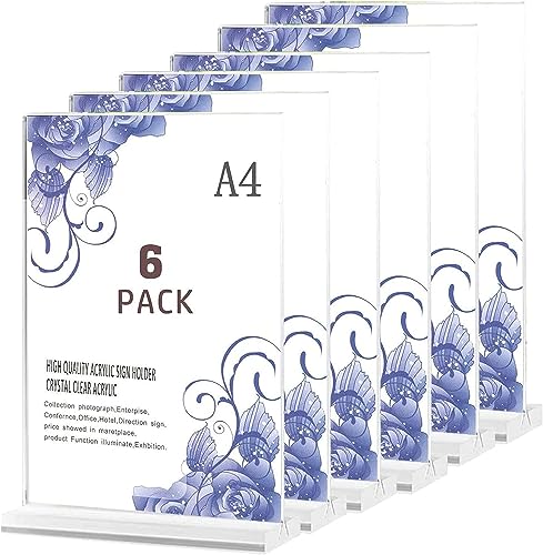 Acryl-Zeichen, A4/A5 Acryl-Schilderhalter-Displayständer, mehrere Größen(A4-6PACK) von TGDGFKIAS
