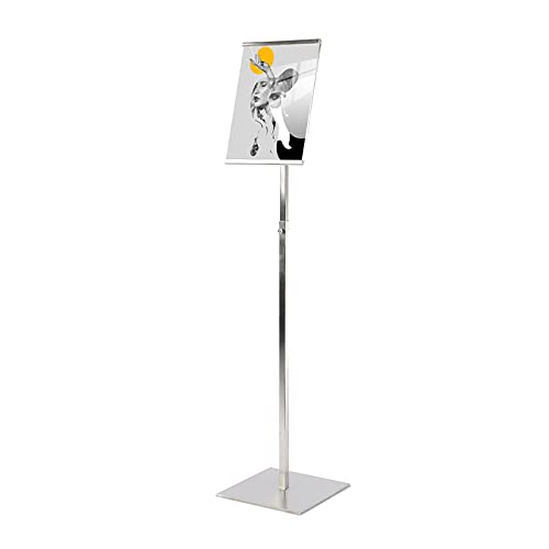 Acryl-Zeichen, A4 Schildhalter Posterständer Höhenverstellbar 34,3-58,3 Zoll Querformat Hochformat Display Multicolor(Silver) von TGDGFKIAS