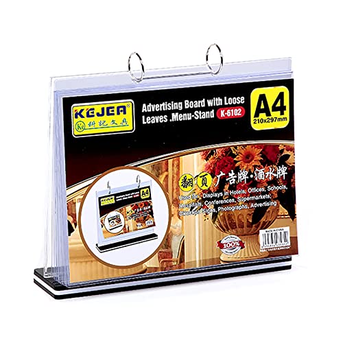 Acryl-Zeichen, Menüschild-Etikettenständer mit 6 PVC-Umschlägen for A4, A5, A6(A6) von TGDGFKIAS