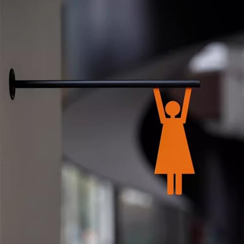 Badezimmertür, Schild „Männer & Frauen, Toilette“, Edelstahl, Schwarz & Orange, Wand- oder Türmontage, 29,6 x 19,7 cm(A) von TGDGFKIAS