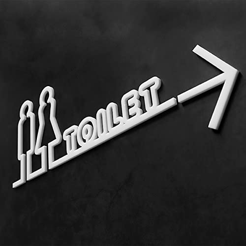 Badezimmertür, Toilettenschild Pfeil Acryl Selbstklebend Kommerzielle Nutzung Mehrfarbig 12,6x6 Zoll(White) von TGDGFKIAS