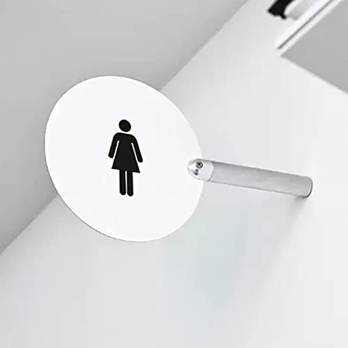 Badezimmertür, Toilettenschild for Männer und Frauen, weiß, 6 Zoll, doppelseitig, mit Edelstahlstange(B) von TGDGFKIAS