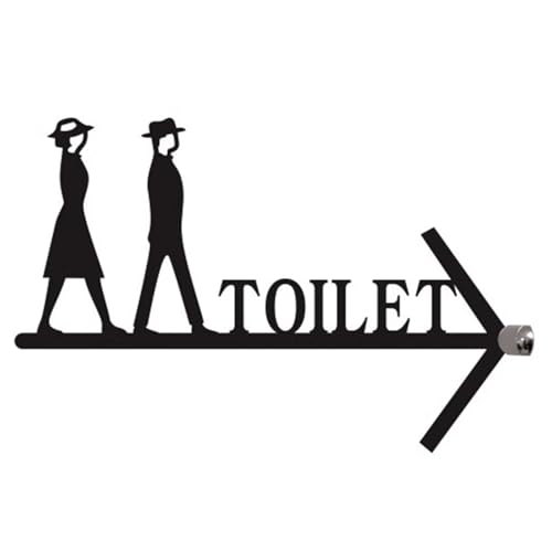 Badezimmertür, Toilettenschilder mit Richtungspfeil for Männer und Frauen, Acryl, Schwarz, 36,8 x 22,9 cm, for Unternehmen(B) von TGDGFKIAS