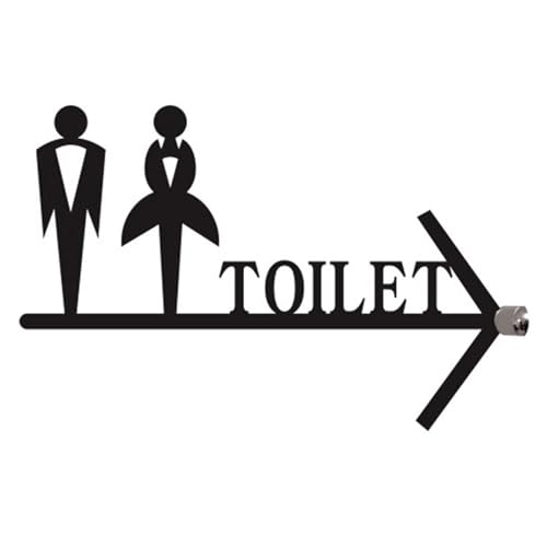 Badezimmertür, Toilettenschilder mit Richtungspfeil for Männer und Frauen, Acryl, Schwarz, 36,8 x 22,9 cm, for Unternehmen(D) von TGDGFKIAS