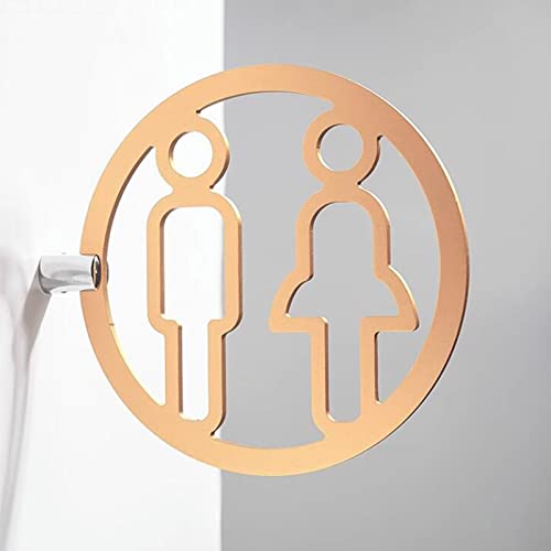 Badezimmertür, Wandhalterung Männer und Frauen Toilette Zeichen Aluminiumlegierung rund Multicolor mehrere Größen(A,15cm) von TGDGFKIAS
