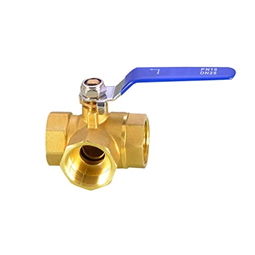 Drei-Wege-Kugelventil, 3-Wege-Kugelhahn, T-Typ, L-Typ, BSP-Innengewinde, Messing, mehrere Größen for Wasser, Öl, Luft, Gas(1in,Ltype) von TGDGFKIAS