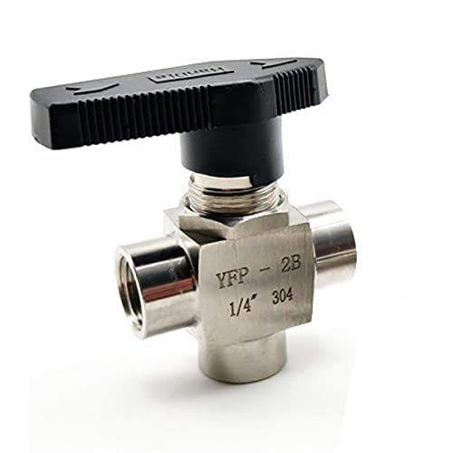 Drei-Wege-Kugelventil, Edelstahl 3-Wege-Kugelhahn Innengewinde L-Anschluss for Wasser Öl Gas mehrere Größen(G1/4 Inner Hole 3Mm) von TGDGFKIAS