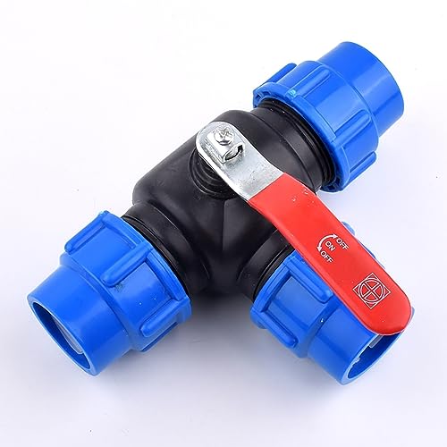 Drei-Wege-Kugelventil, Edelstahl 3-Wege-Kugelhahn Kompressionsverschraubung for PVC PE Wasserrohr mehrere Größen(50Mm) von TGDGFKIAS