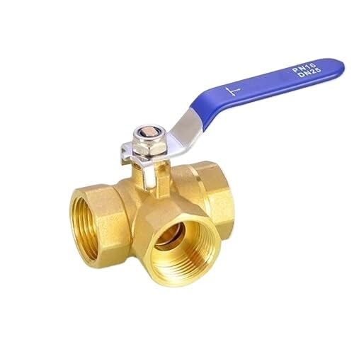 Drei-Wege-Kugelventil, Messing 3-Wege-Kugelhahn BSP Innengewinde 1/4 Zoll bis 1 Zoll T-Typ L-Typ(3/4in,Ttype) von TGDGFKIAS