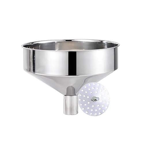 Edelstahl-Trichter, 25 cm Küche mit abnehmbarem Filter Metall Kochen for Umfüllen von flüssigen Körnern(25/3.8cm) von TGDGFKIAS