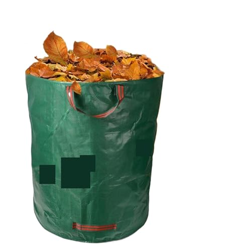 Gartenabfallsäcke, 60L-400L Pflanzenschnitt Tasche Griffe for Gartenarbeit Tasche Schutt Gras Clipping Rasen Pool(80x80cm with Lid) von TGDGFKIAS