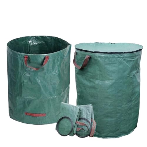 Gartenabfallsäcke, Wiederverwendbare Gartenarbeit Rasen Blatt Tasche Garten Tote Schutt Container Pop up Gras Bin Landschaft Pool(with Lid) von TGDGFKIAS