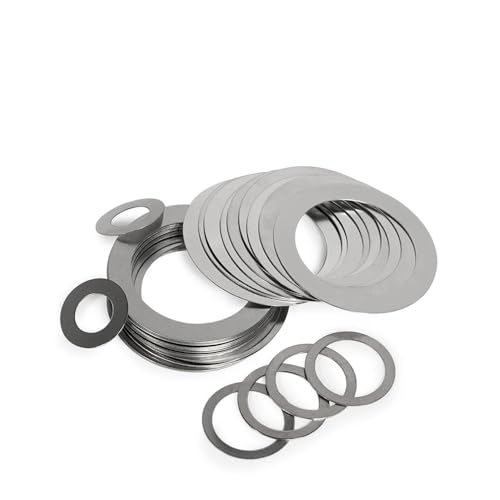 Metallische Stücke, Flache, dünne Unterlegscheiben, silberfarben, Edelstahl, M3-M15, 0,1–0,5 mm, 20 Stück(M9x15 (20pcs) Thick 0.3mm) von TGDGFKIAS