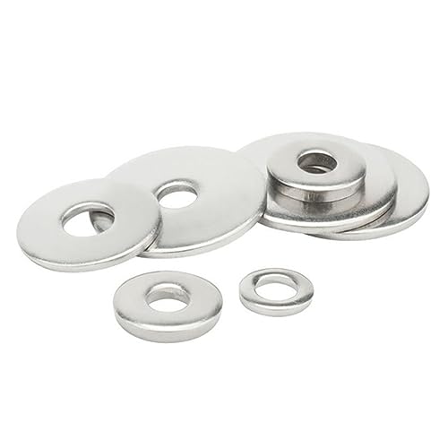 Metallische Stücke, Flache Unterlegscheiben DIN9021 304 Edelstahl M1.6-M22 Silber 20er-Pack(M6x30x1.5 x2pcs) von TGDGFKIAS