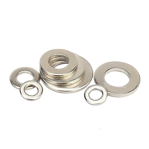 Metallische Stücke, Flache Unterlegscheiben M3-M30, Kohlenstoffstahl der Güteklasse 8.8, mehrfarbig, mehrere Größen, Packung mit 5–100 Stück(Nickel Plated,M12x24x2.5) von TGDGFKIAS