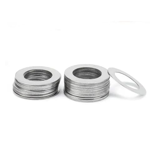 Metallische Stücke, Flache Unterlegscheiben aus Edelstahl, Dichtung M3-M40, verschiedene Stärken, Packung mit 10-100 Stück(M5x10 100pcs 0.5mm Thickness) von TGDGFKIAS