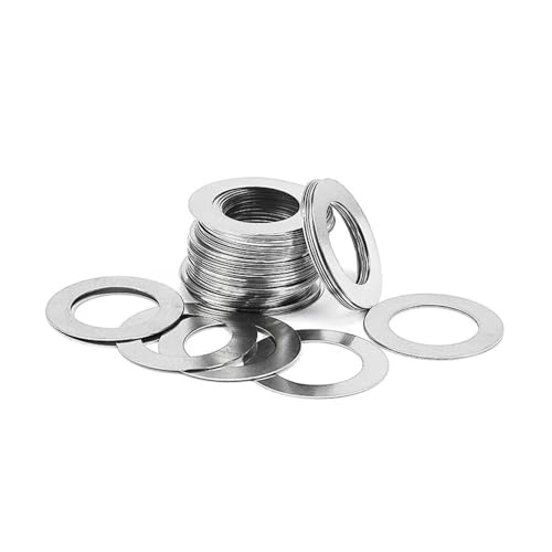 Metallische Stücke, Flache Unterlegscheiben aus Edelstahl, verschiedene Größen, 0,1–0,3 mm, 50 Stück(M6x9 T 0.2mm 50pcs) von TGDGFKIAS