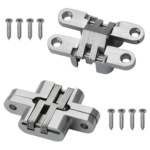 Scharniere für Türen, 180 Grad unsichtbare verdeckte Kreuzscharniere for Türen, 2 Stück, Silber, mehrere Größen(13x45mm) von TGDGFKIAS
